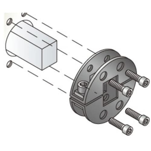 IWATA 角シャフト用 4穴付 黒染め