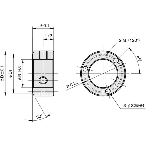 IWATA セットカラー 3穴 黒染め