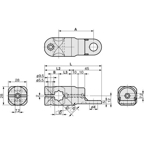 IWATA 近接用センサアタッチ (角シャフト用)