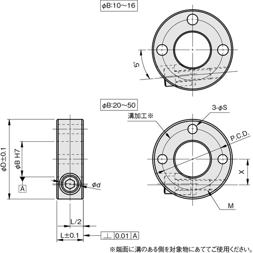 IWATA クサビカラー 3穴 黒染め