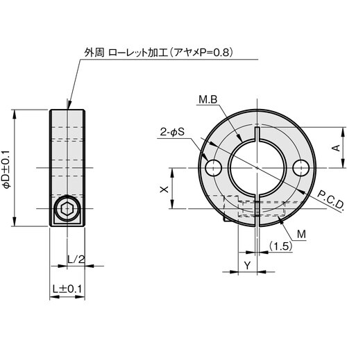 IWATA スリットカラー 内径ネジ(シリンダー)