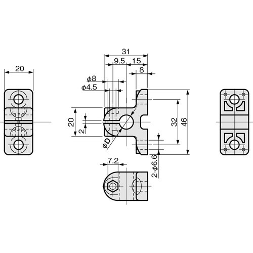 IWATA 取付ベースA (丸シャフト用)