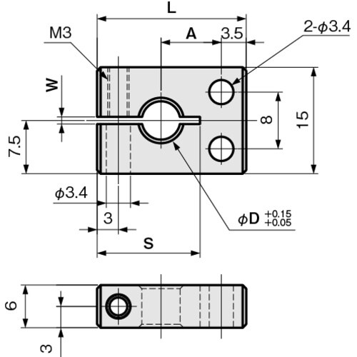 IWATA 光ファイバ/近接センサ(円柱型)用ブラ