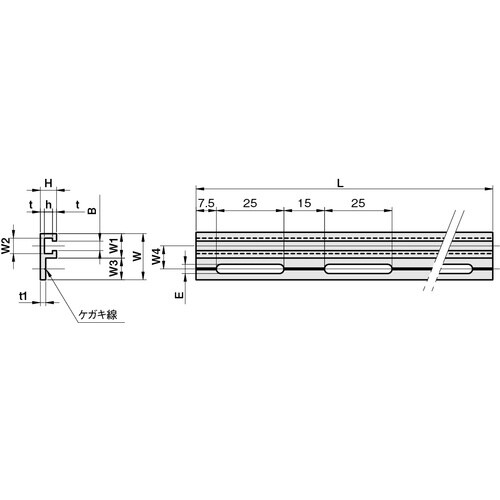 IWATA センサレール ツバ平行レール 穴無しタ