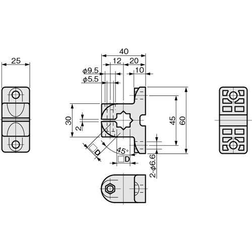 IWATA 取付ベースA (角シャフト用)