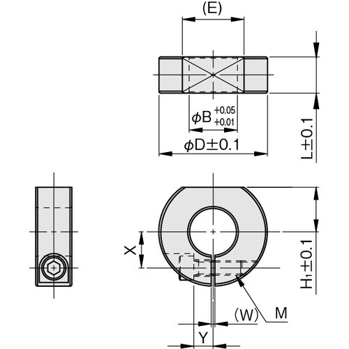 IWATA スリットカラー Dカットネジ無 黒染め