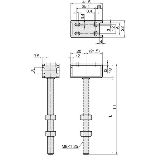 IWATA 光電センサ用ネジシャフト付ブラケット