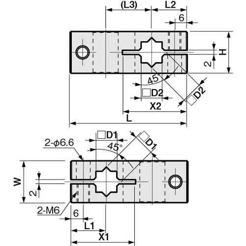 IWATA XY固定ジョイント (角シャフト用)
