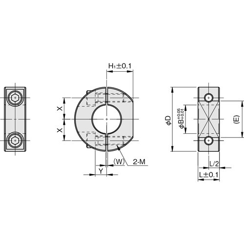 IWATA セパレートカラー Dカットネジ無 黒染