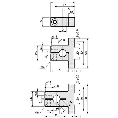 IWATA 取付ベースT (丸シャフト用)