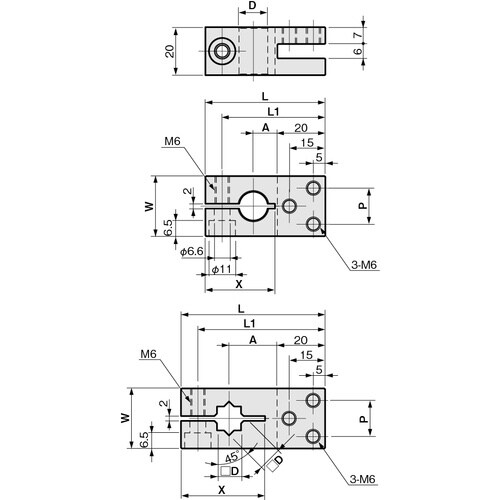 IWATA 取付ベースC (丸シャフト用)