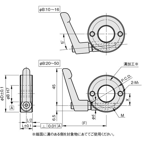 IWATA クサビカラー 2ネジ レバー付 SUS