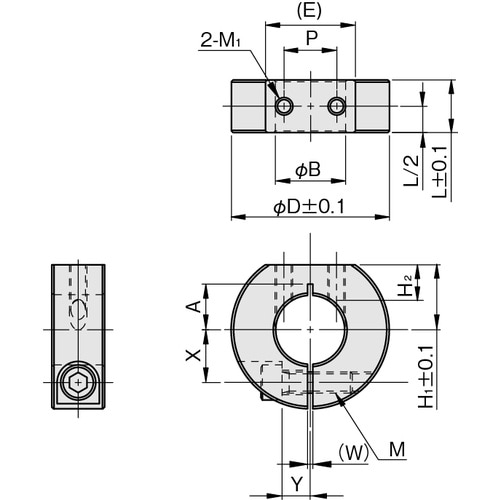 IWATA スリットカラー Dカットネジ付 黒染め