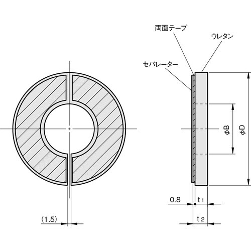 IWATA ウレタンダンパー スリット両面テープ付