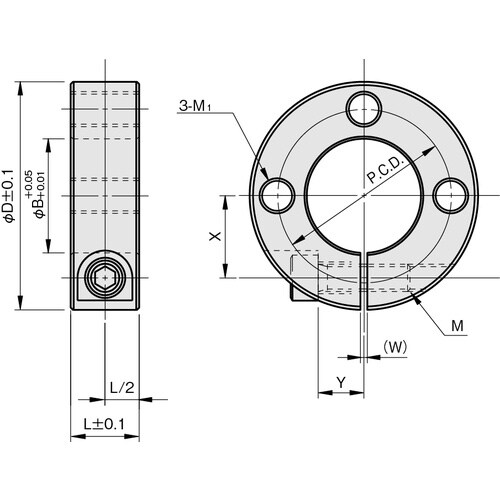 IWATA スリットカラー 3ネジ 黒染め