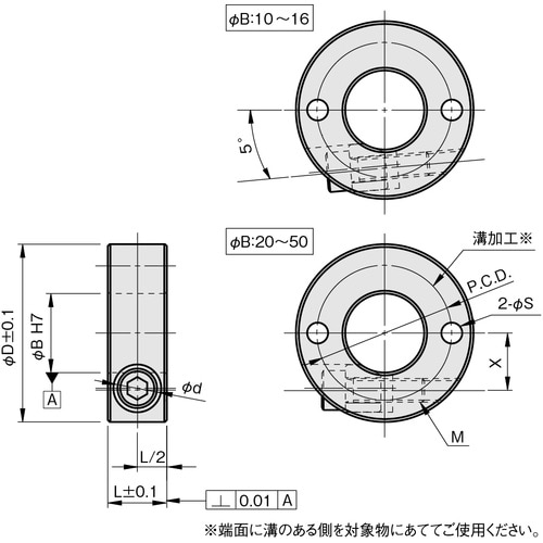 IWATA クサビカラー 2穴 SUS304