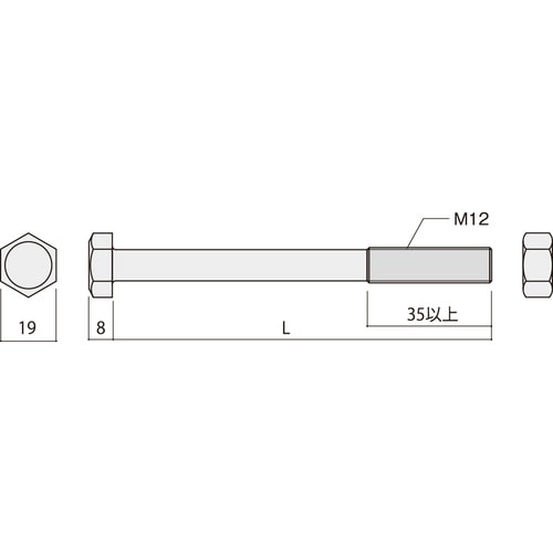 DAIDOHANT Zマーク 六角ボルト M12×