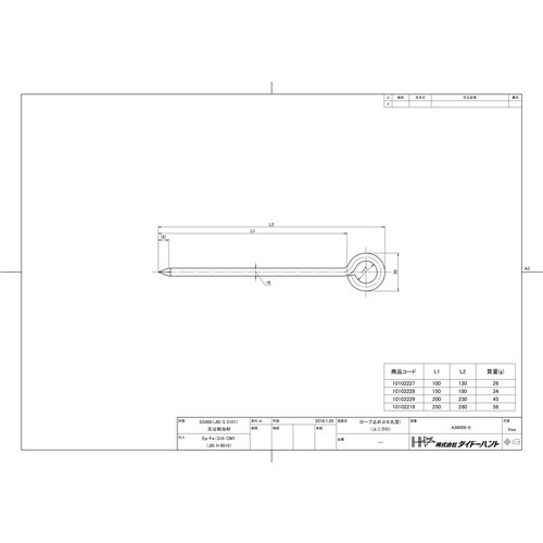 DAIDOHANT ロープ止め 丸型 (100本入