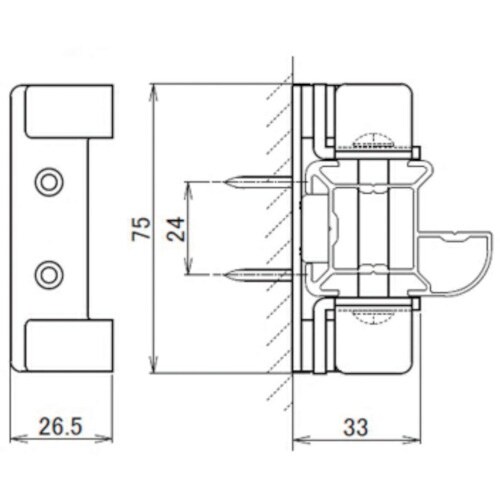 HINAKA MGタイプ 片開きロック金具