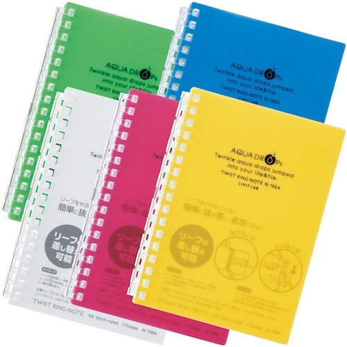 LIHIT ツイストノート 赤 A6−17穴