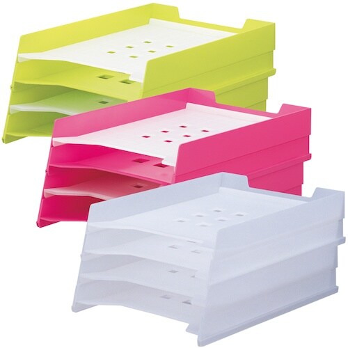 LIHIT マルチレタートレー 黄緑 A4