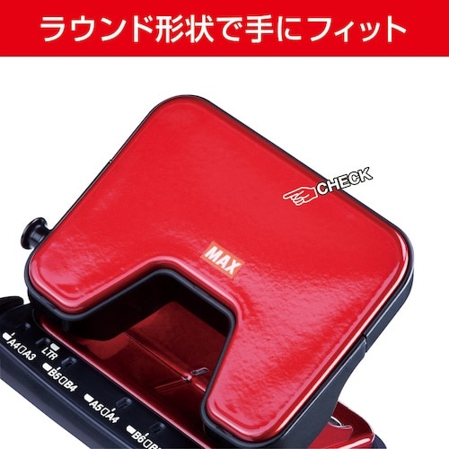 MAX 軽あけパンチ スクーバ(穴あけ25枚)レッ