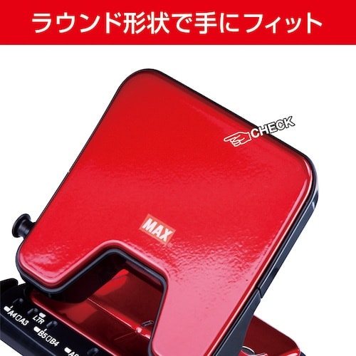 MAX 軽あけパンチ スクーバ(穴あけ35枚)レッ