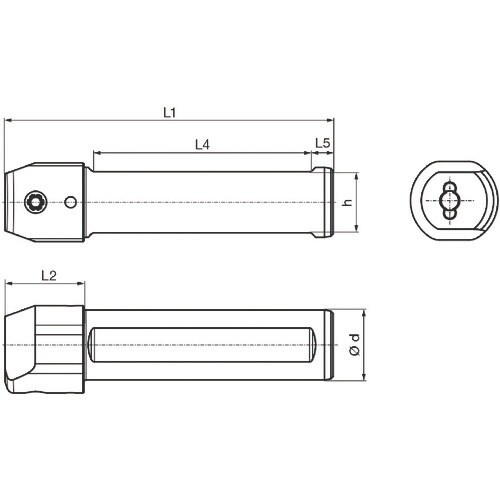 GUHRING 溝入れ工具 丸シャンクホルダ・ 側