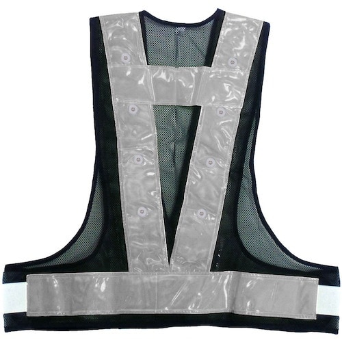 喜多 LED安全ベスト No6070 ネイビー×シ