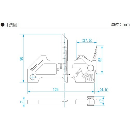 SK 溶接ゲージ(脚長/余盛/すみ肉のど厚/食い違
