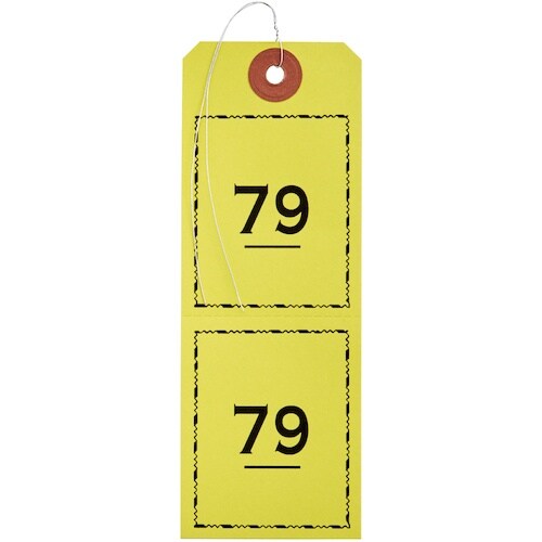 OP 連番荷札 黄 1ー100