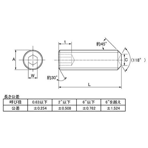 SUNCO ステンレス HS(UNC(くぼみ先 5