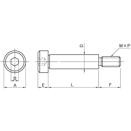 SUNCO ステンレス 低頭ショルダーBT 6×2