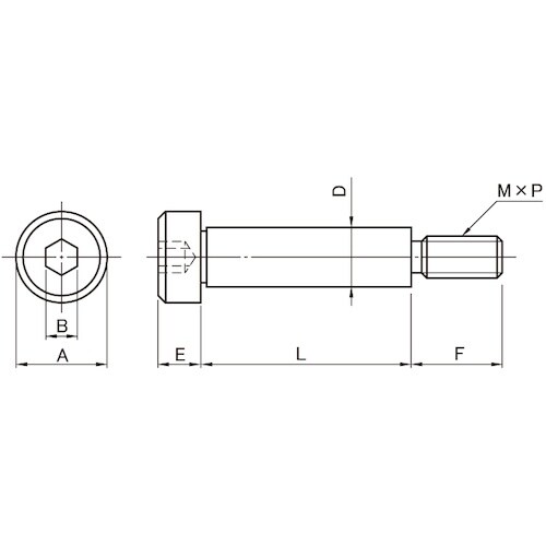 SUNCO ステンレス 低頭ショルダーBT 8×1
