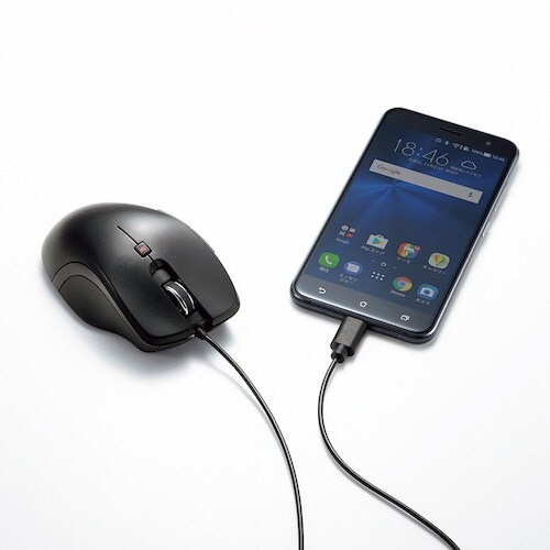 SANWA 有線Type−CブルーLEDマウス(5