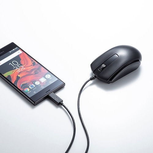 SANWA 有線Type−CブルーLEDマウス