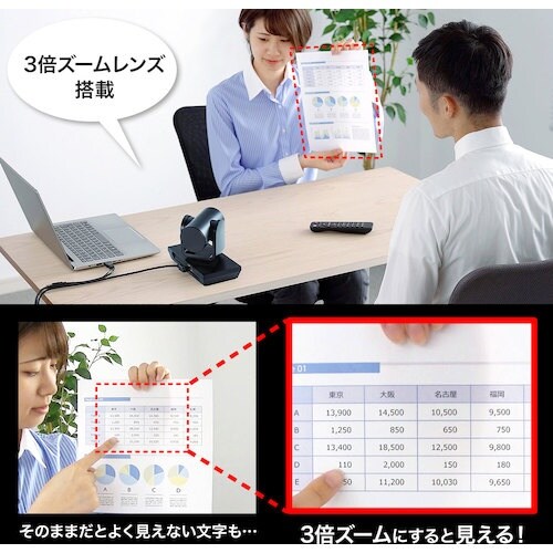SANWA 3倍ズーム搭載会議用カメラ