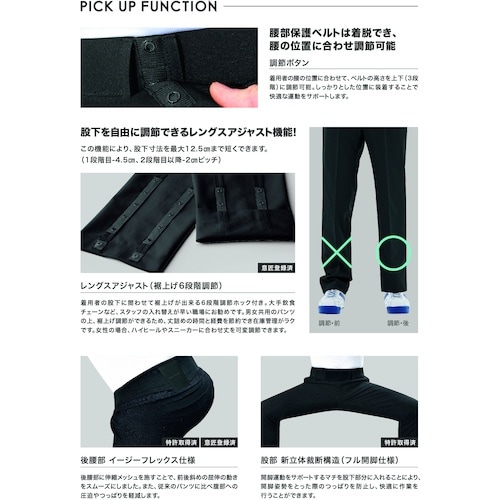 ミドリ安全 楽腰黒パンツ(腰部保護ベルト+黒パンツ