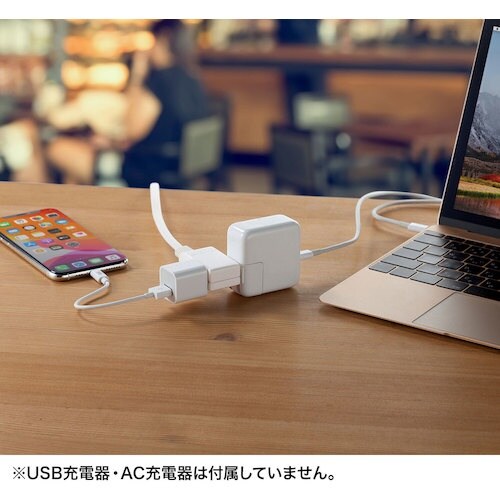 SANWA マイクロタップ 2個口 0.2m ホワ