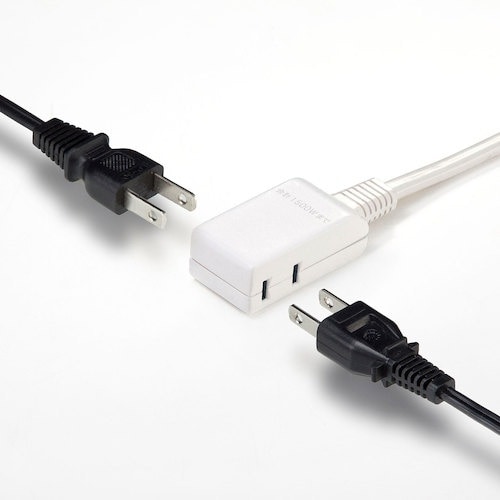 SANWA マイクロタップ 2個口 0.2m ホワ