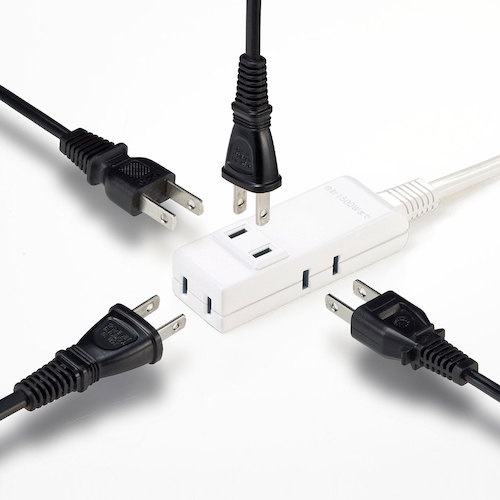 SANWA マイクロタップ 4個口 0.5m ホワ