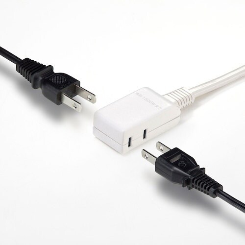 SANWA マイクロタップ 2個口 0.5m ホワ