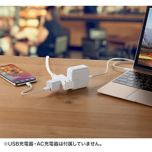 SANWA マイクロタップ 3個口 1m ホワイト