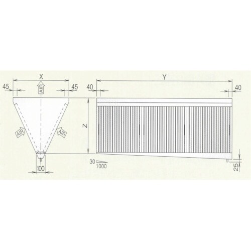 ホーコス 厨房用グリースフィルター 両面3連式 F