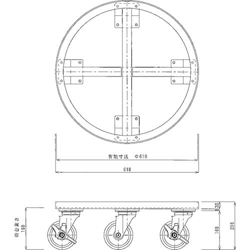 テックサス ステンレスドラム缶台車