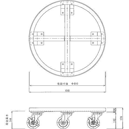 テックサス ステンレスドラム缶台車