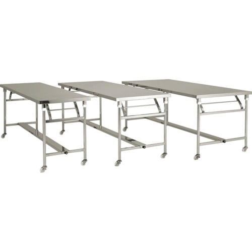 テックサス 脚折りたたみ式ステンレス作業台キャスタ