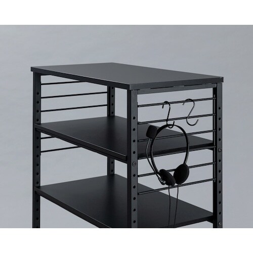 IRIS 285264 デスクサイドワゴン ブラッ