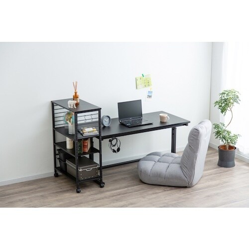 IRIS 285264 デスクサイドワゴン ブラッ