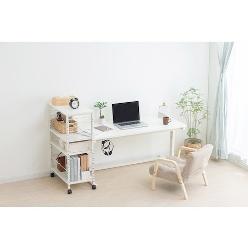 IRIS 285290 デスクサイドワゴン ホワイ